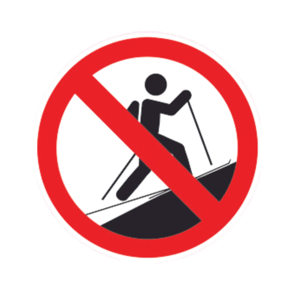 Balise Sticker Interdiction ski de randonnée BALI-STI080